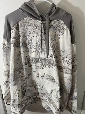 RedHead Men's Gray and White Camo Pullover Hoodie